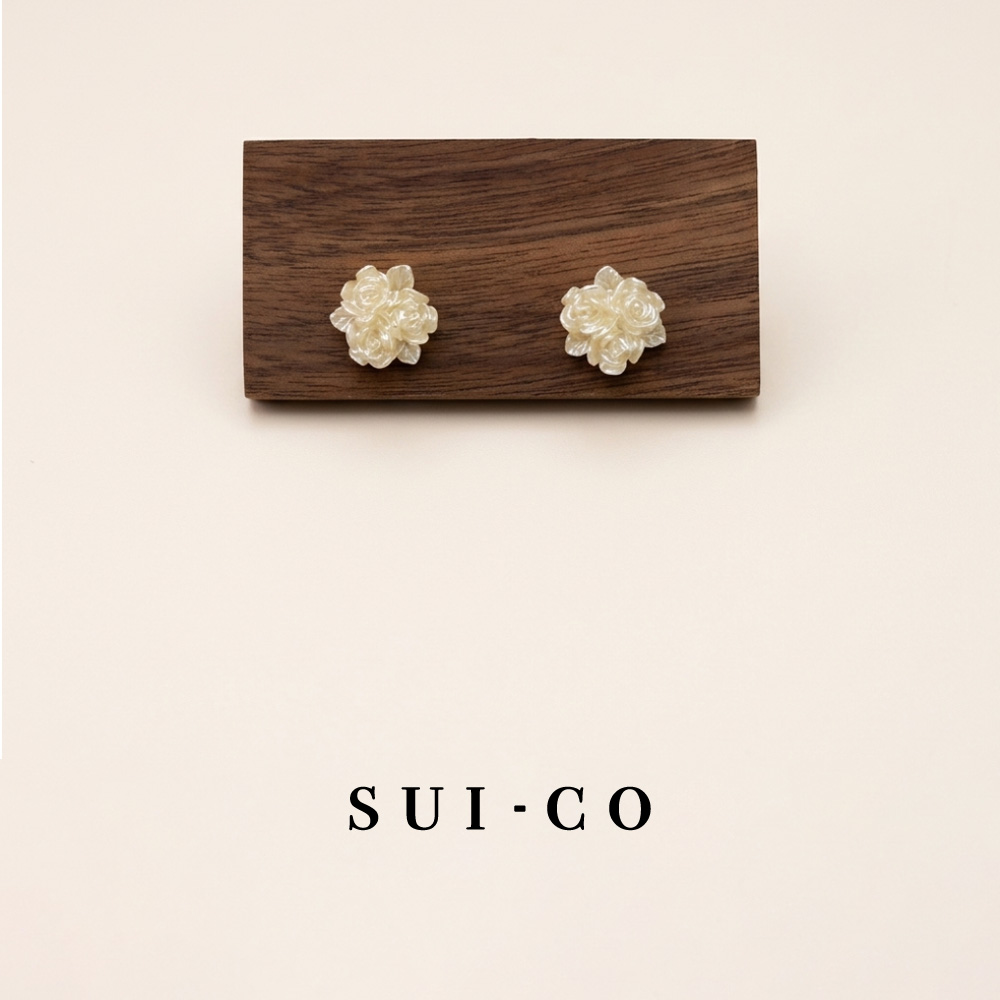 Roselle Rose Stud Earrings – S925 Sterling Silver