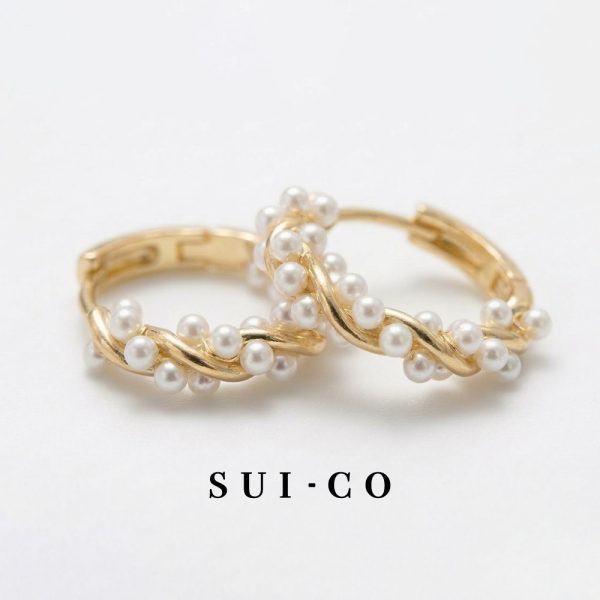 Celeste Pearl Hoops Pearl Detail and S925 Sterling Silver Post