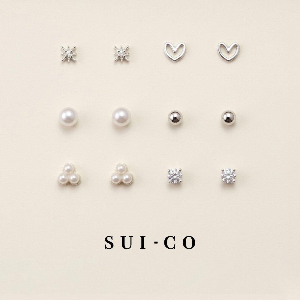 Evelyn 6-Pair Mini Stud Set: Everyday Versatility with S925 Posts