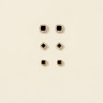 Selene black square stud earring set with zircon accents sui-co