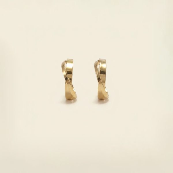 Kira crossover half hoop earrings in gold tone sui-co