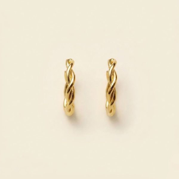 Chloe classic 27mm medium twisted hoop earrings in gold and silver tone sui-co