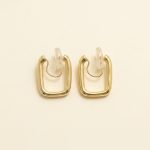 Noria square coil clip on earrings in gold and silver finish sui-co