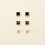 Anya mini stud trio 3 piece earring set in gold tone sui-co