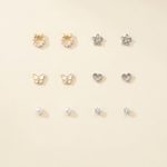 Aurelia 6 days imitation pearl and zircon earring set by sui-co