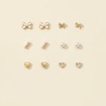 Maelis 6 days imitation pearl and zircon earring set by sui-co