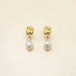 Nerise imitation pearl clip on earrings in gold tone sui-co