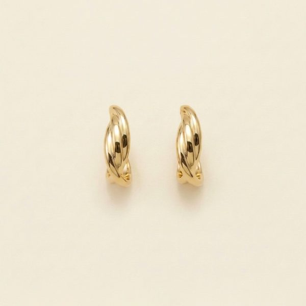 Nerelle twisted coil clip on earrings in gold tone sui-co
