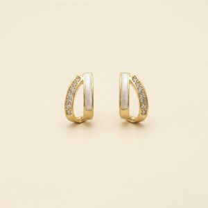 Varese minimalist zircon stud earrings in gold tone sui-co