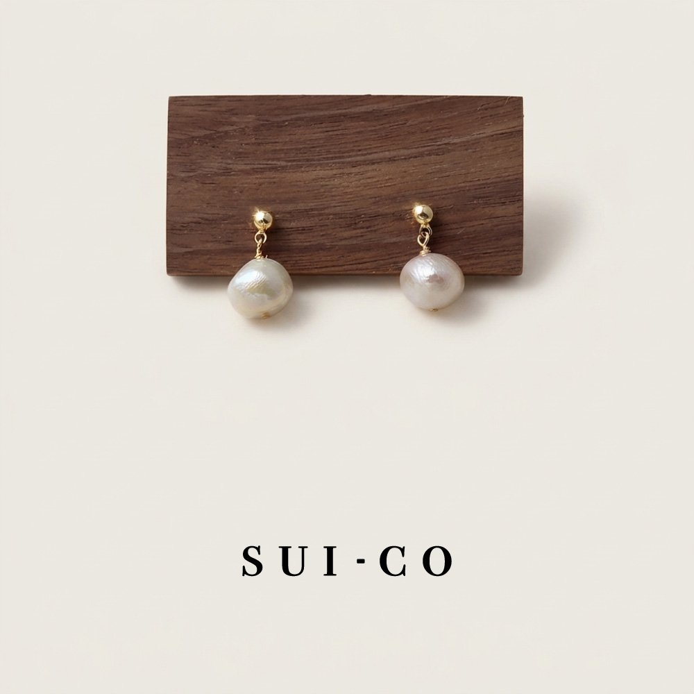 Lula: Natural Baroque Pearl S925 Gold Stud Earrings