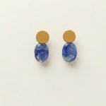 Zola earthy yellow and cobalt blue resin drop earrings sui-co