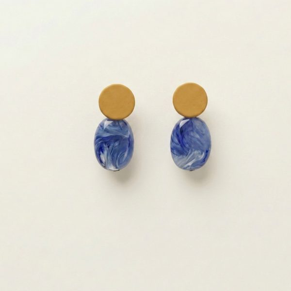 Zola earthy yellow and cobalt blue resin drop earrings sui-co