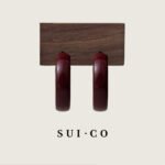 Ria Ruby Red Retro Large Hoop S925 Silver Earrings