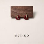 Cara 2-in-1 Flamingo Red Heart Geometric Ear Buckles