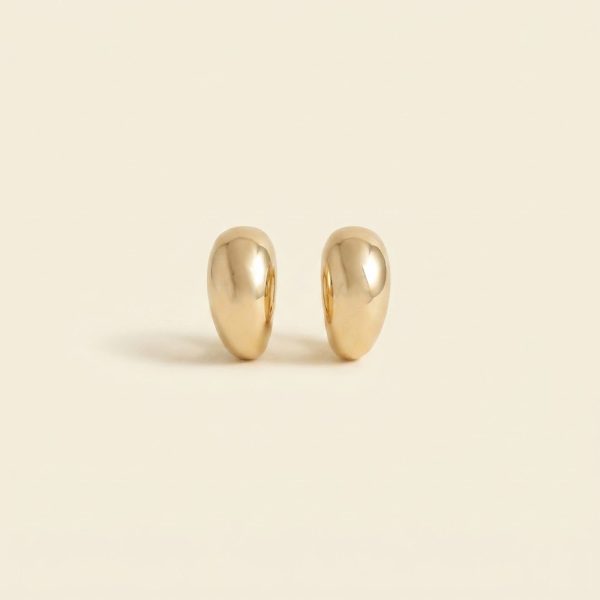 Cynthia curved crescent gold stud earrings sui-co
