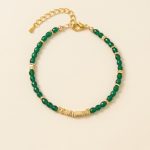 Sui-Artisan Esme emerald green czech glass and gold disc bracelet sui-co